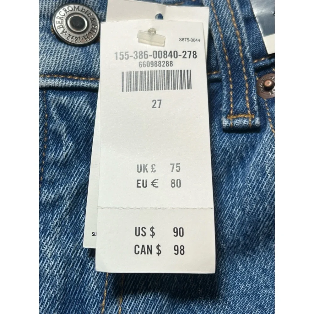 Abercrombie & Fitch The 90’s Relaxed High Rise jeans waist 27” NWT $90 - Picture 11 of 13